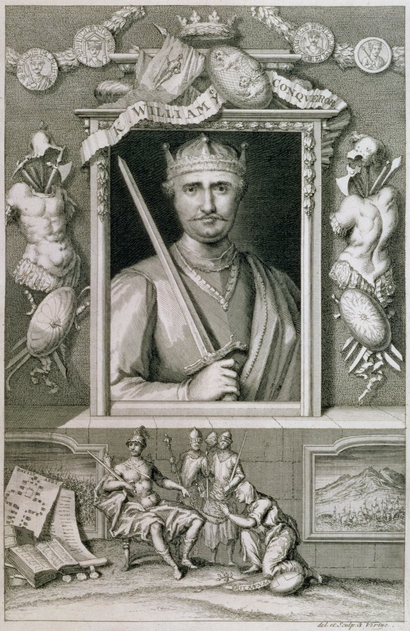 Vilhelm I Erobreren (1027-87) Konge af England fra 1066, indgraveret af kunstneren (gravering) af George Vertue