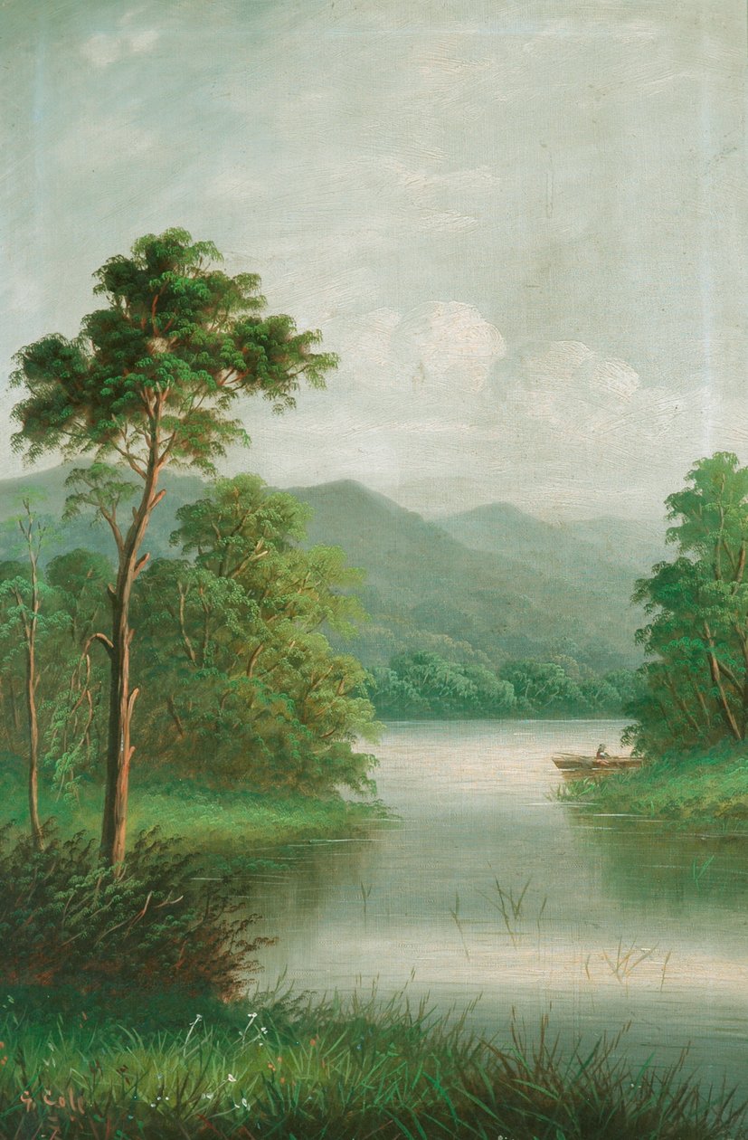 Båd på floden, 1801 af George Vicat Cole