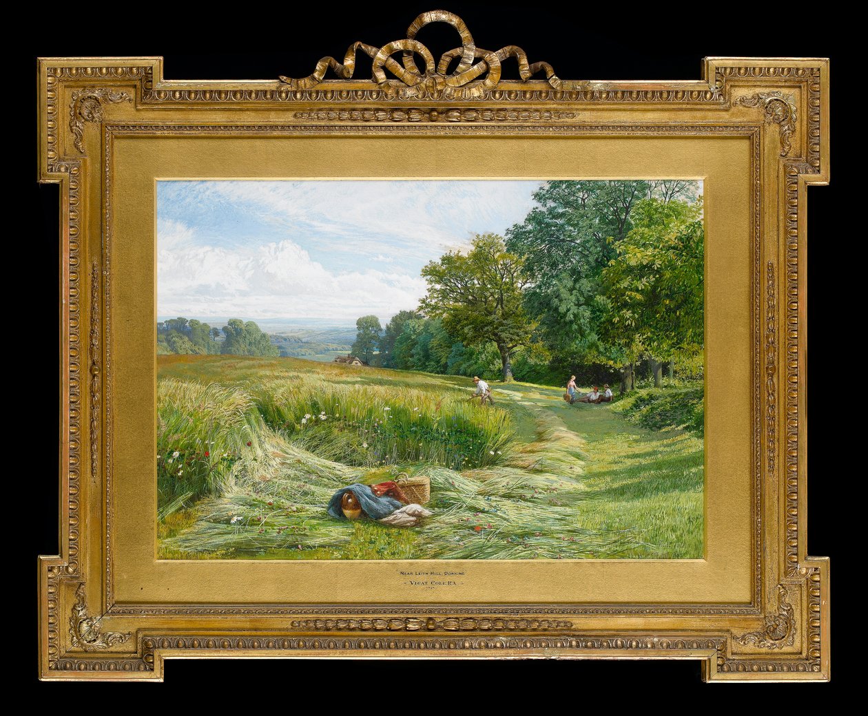 Hay Time nær Leith Hill, Dorking, Surrey, 1860 (wc på papir) af George Vicat Cole