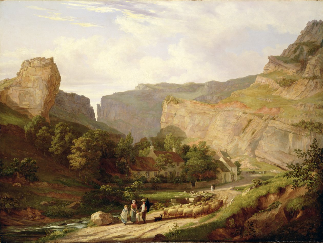 Udsigt over Cheddar Gorge (olie på lærred) af George Vincent