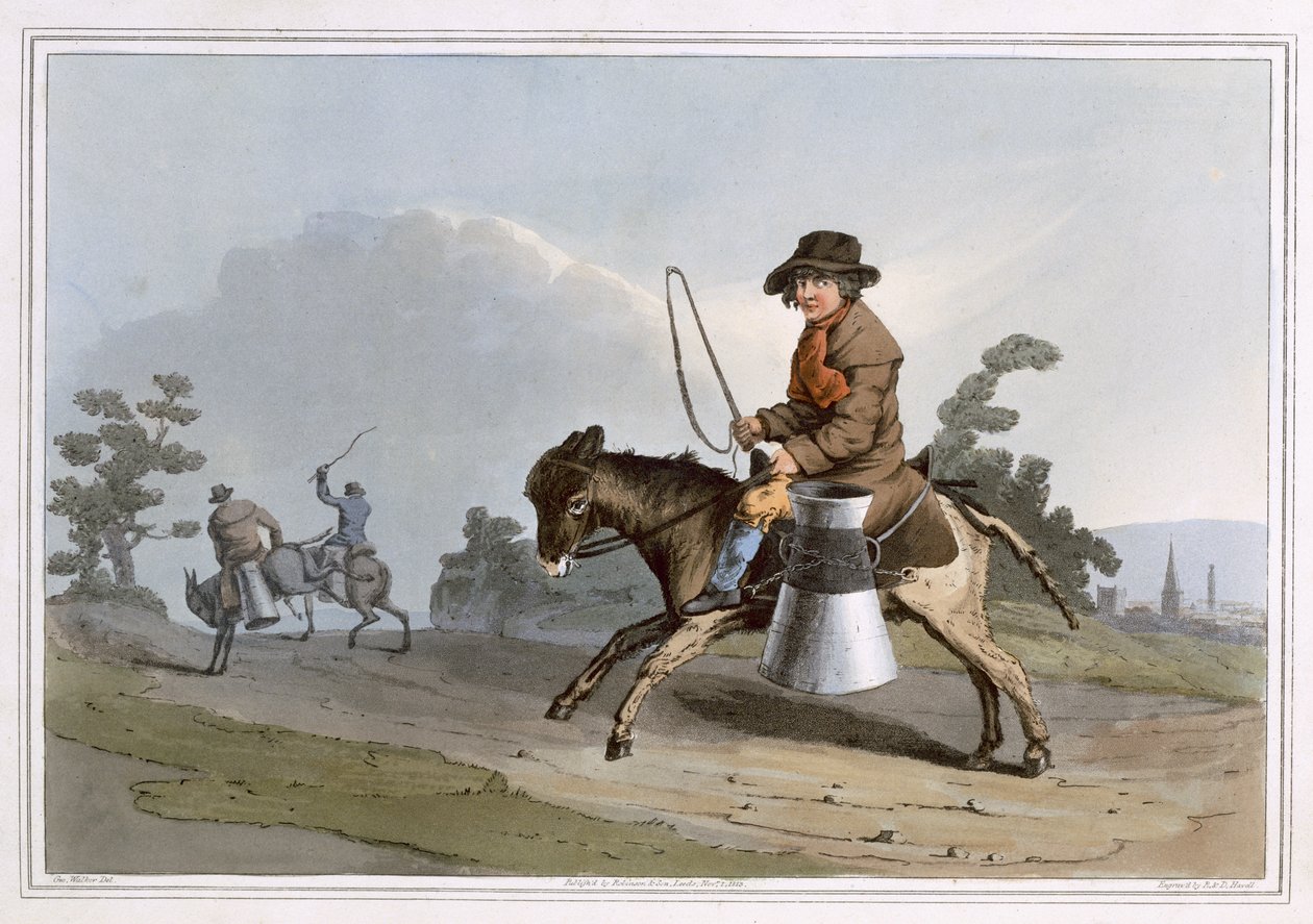 The Milk Boy, indgraveret af Robert Havell den Ældre, udgivet 1814 af Robinson and Son, Leeds af George Walker
