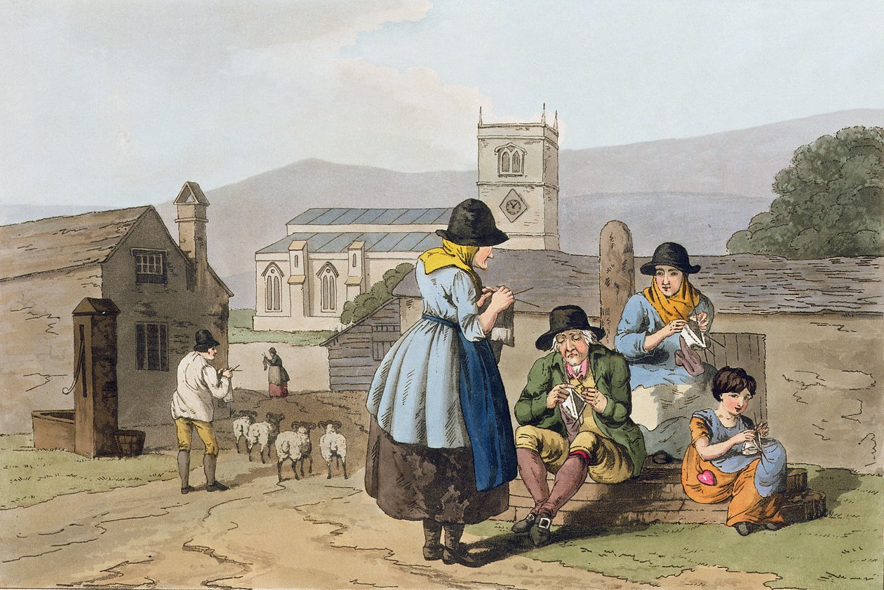 Wensleydale strikkere, fra `Costume of Yorkshire
