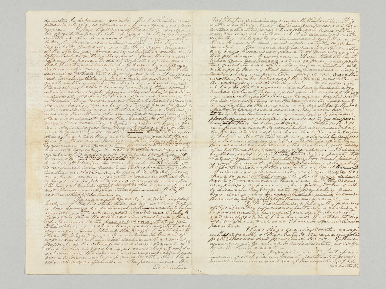 "Mægten under forfatningen vil altid være hos folket", underskrevet autografbrev til Bushrod Washington, 9. november 1787 af George Washington