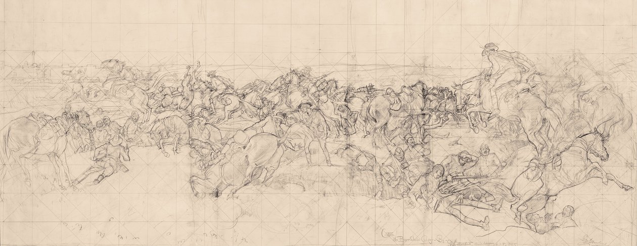 Ansvaret for 4. Light Horse Brigade i Beersheba af George Washington Lambert