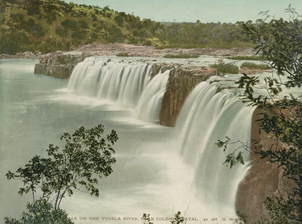 Vandfald på Tugela-floden nær Colenso, Natal, ca. 1900 (fotomekanisk tryk) af George Washington Wilson
