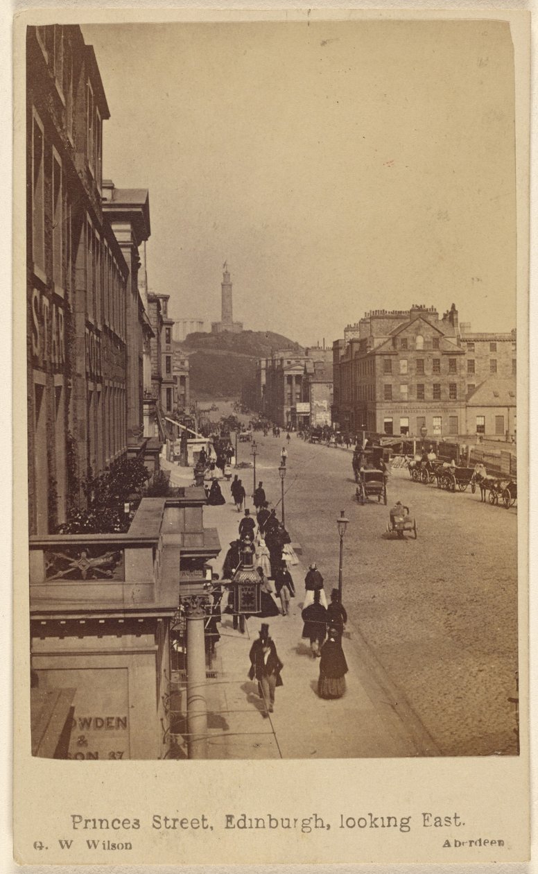 Princes Street, Edinburgh, kigger mod øst af George Washington Wilson