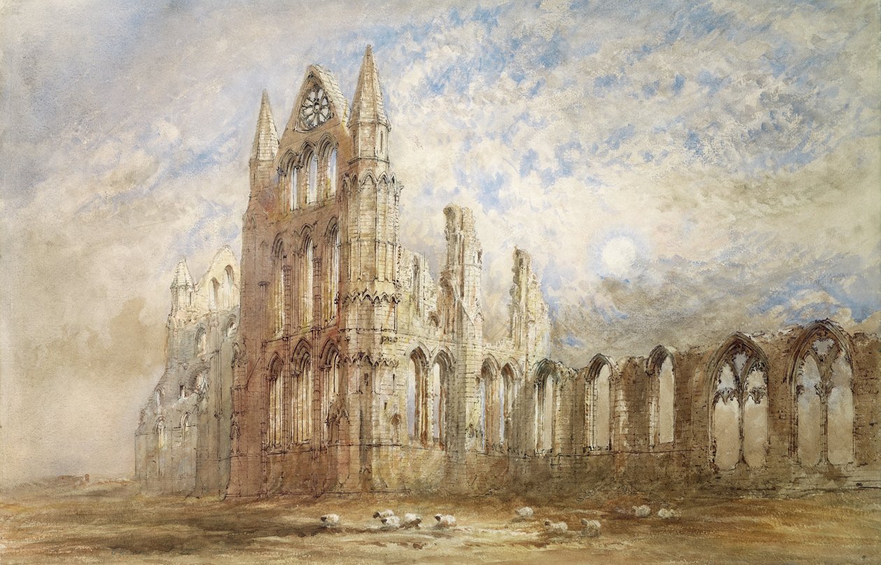 Whitby Abbey (wc på papir) af George Weatherill