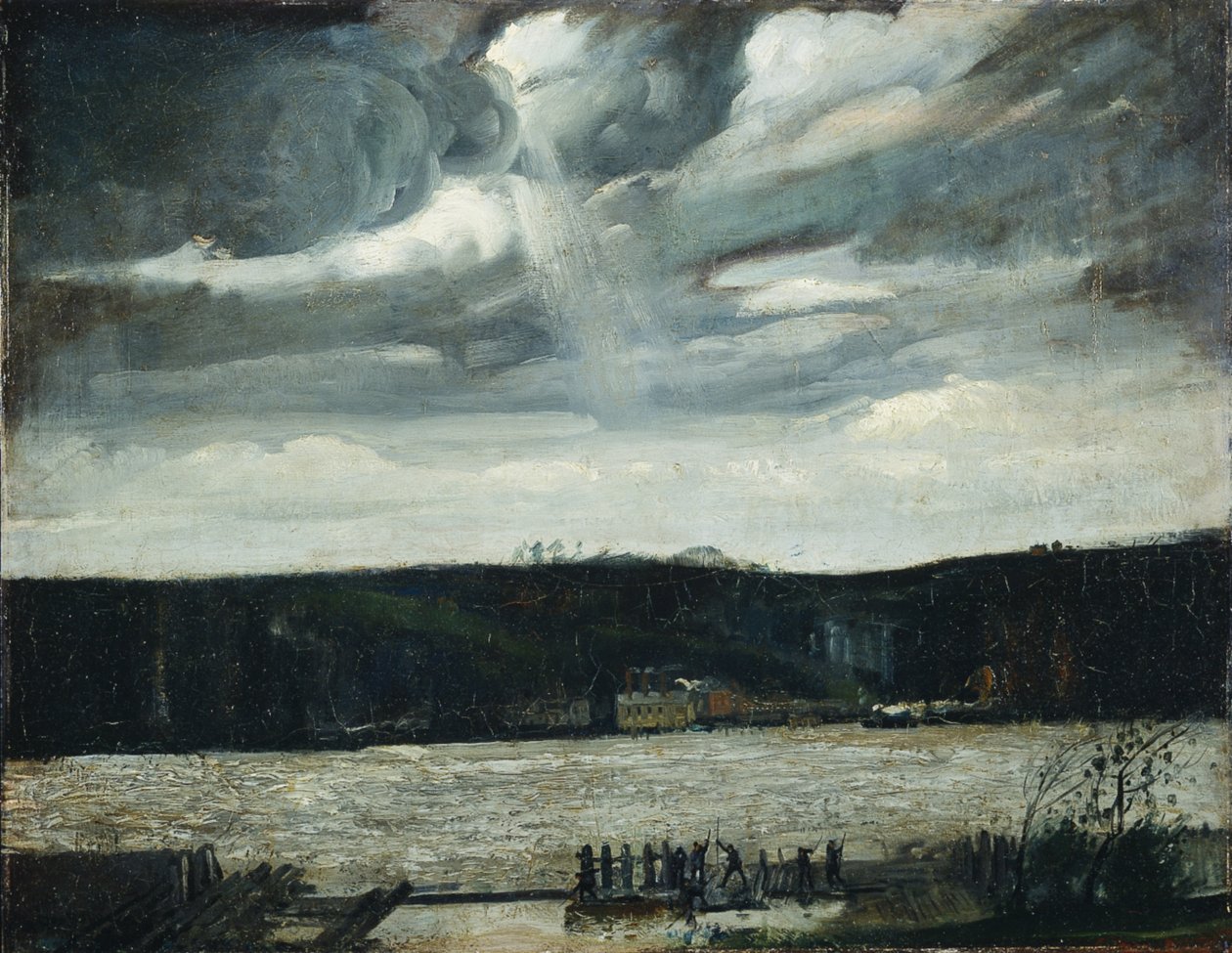 En overskyet dag (Hudsonfloden: kommende byge) af George Wesley Bellows