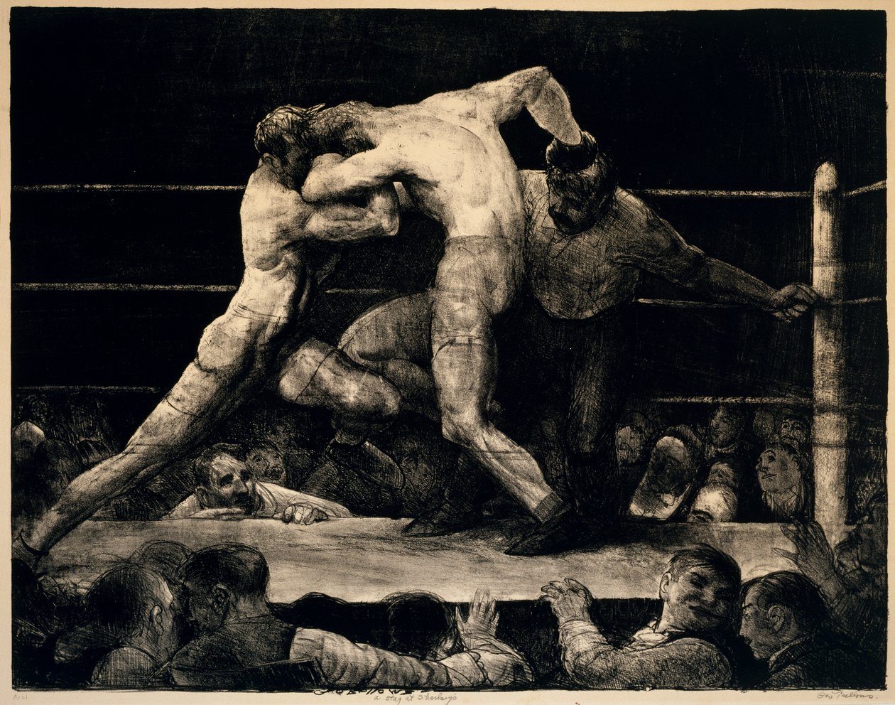 A Stag at Sharkeys, 1917 af George Wesley Bellows