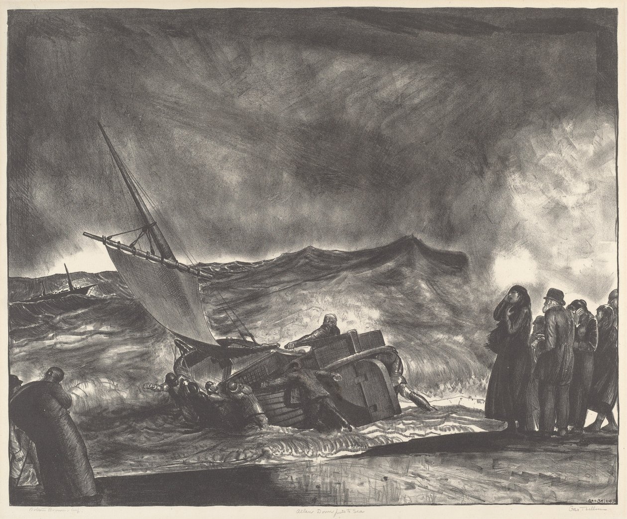 Allan Donn sætter til søs, 1923. af George Wesley Bellows