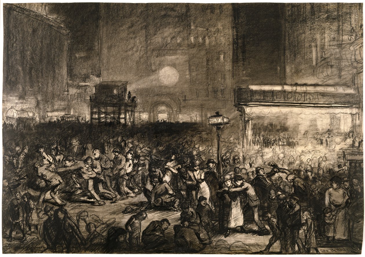 Valgaften på Times Square af George Wesley Bellows