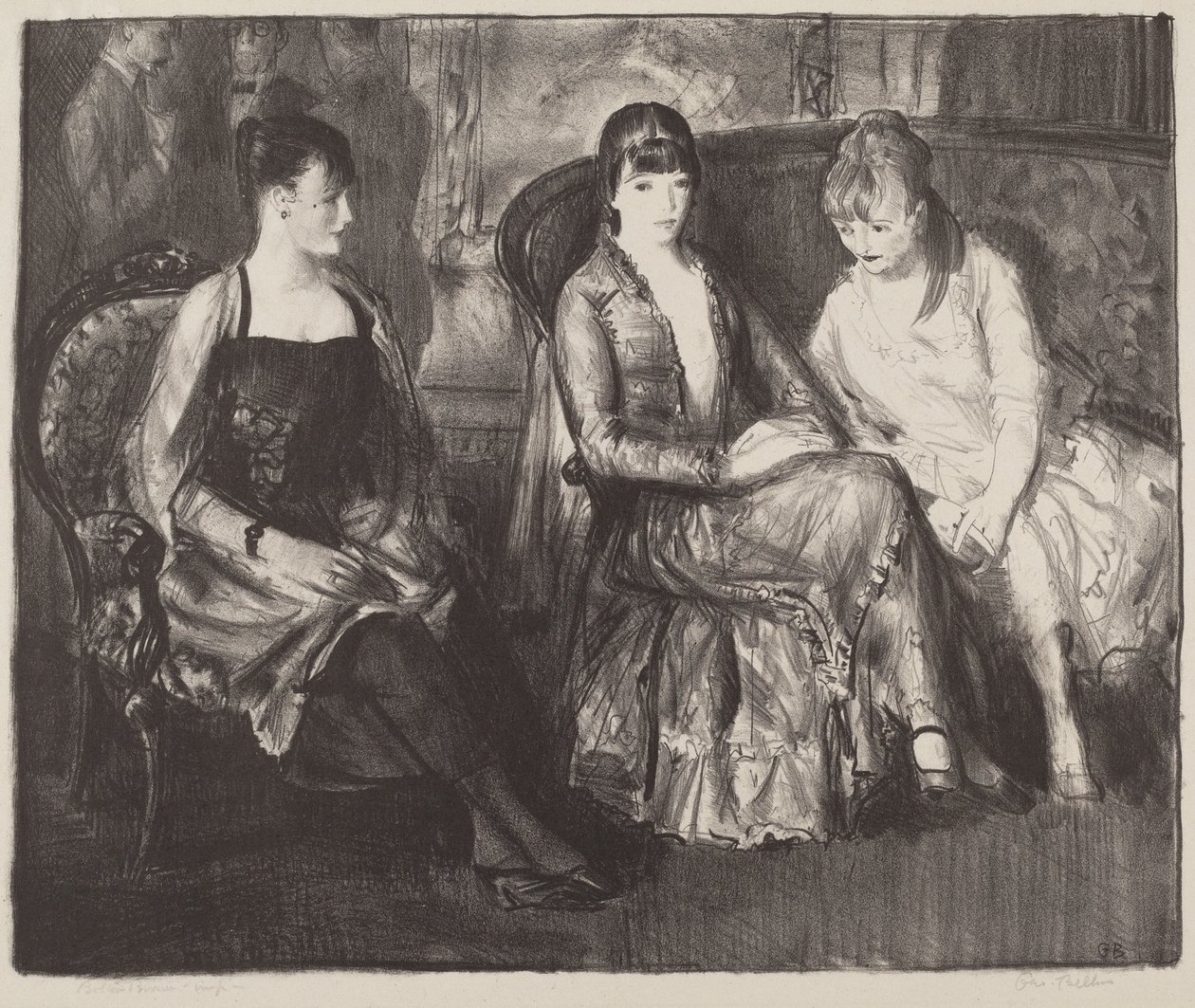 Elsie, Emma og Marjorie, anden sten, 1921. af George Wesley Bellows