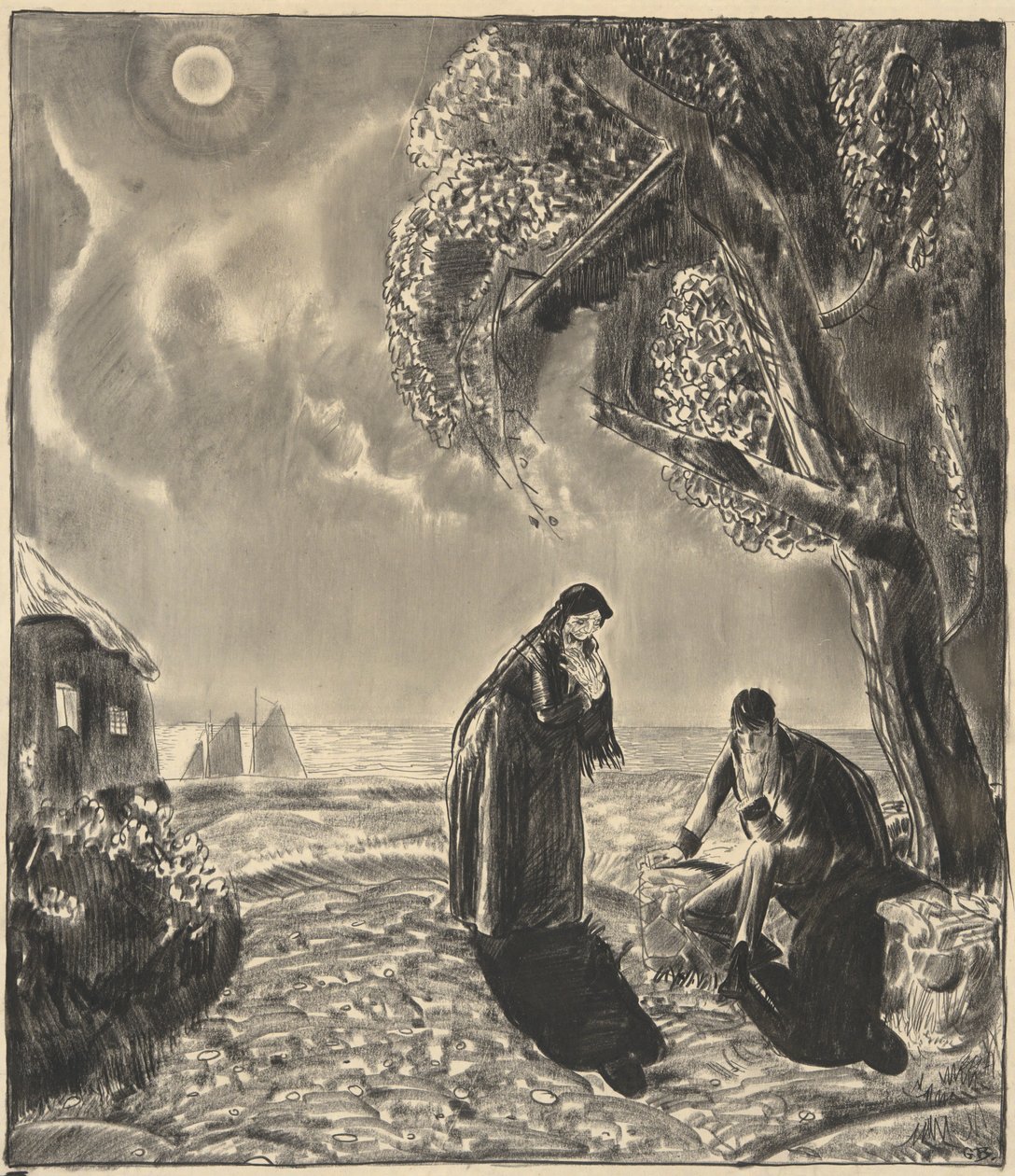 Figurer i måneskin af George Wesley Bellows