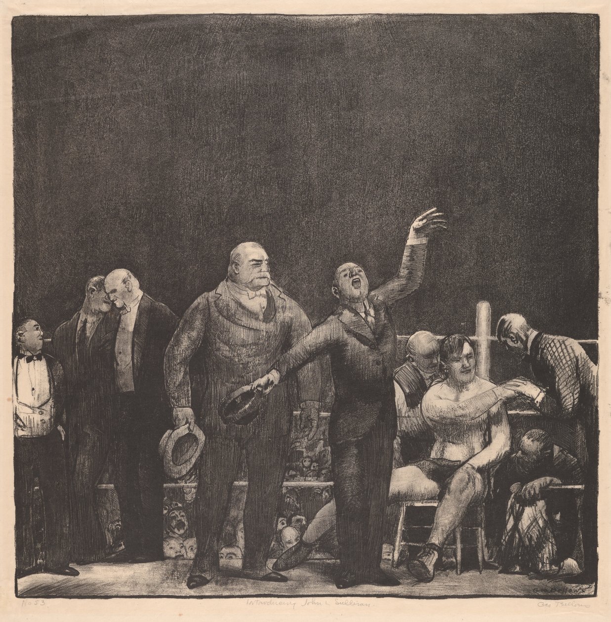 Præsentation af John L. Sullivan af George Wesley Bellows