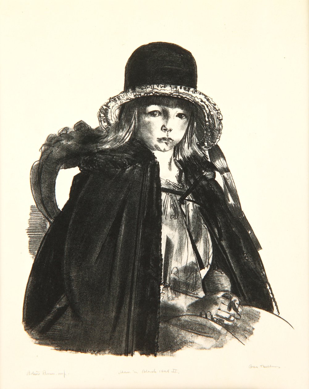 Jean i en sort hat, 1923-24 af George Wesley Bellows
