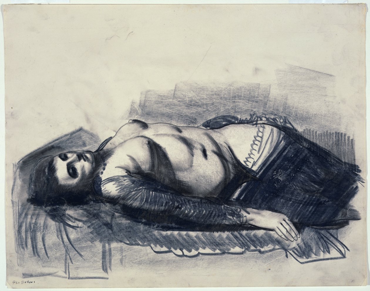 Odalisque (blyant på papir) af George Wesley Bellows