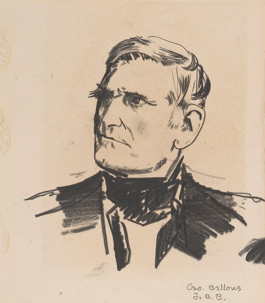 Portræt af en mand, ca. 1922 (lito farveblyant på papir) af George Wesley Bellows