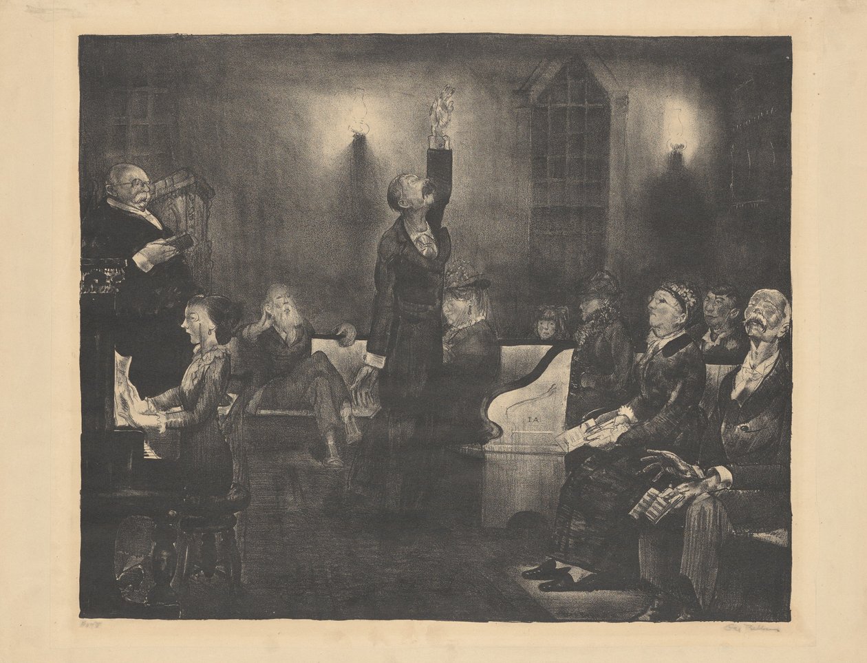 Bønnemøde, anden sten, 1916. af George Wesley Bellows