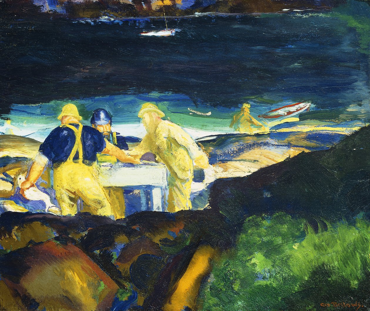Pasning af hummerfælder, tidlig morgen, af George Wesley Bellows
