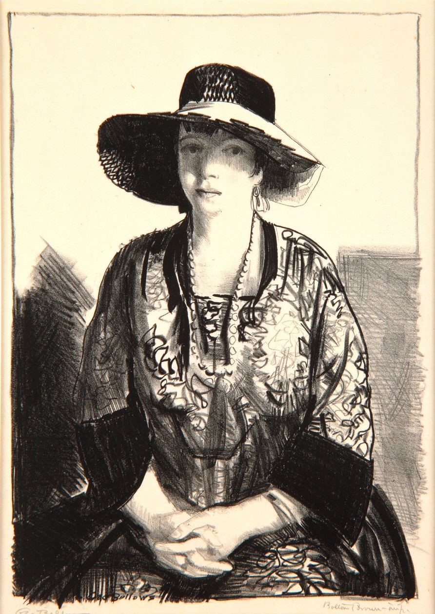 Den sorte hat, 1921 af George Wesley Bellows