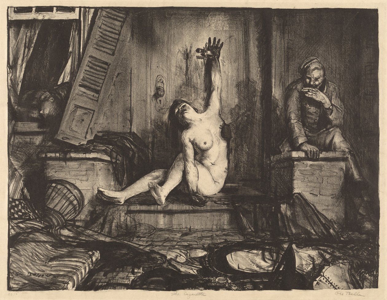 Cigaretten, 1918. af George Wesley Bellows