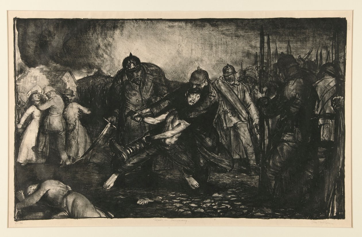 The Enemy Arrive, eller The Germans Arrive, fra War Series af George Wesley Bellows