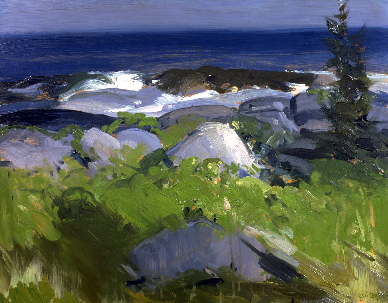 Vine Clad Shore--Monhegan Island, 1913. af George Wesley Bellows