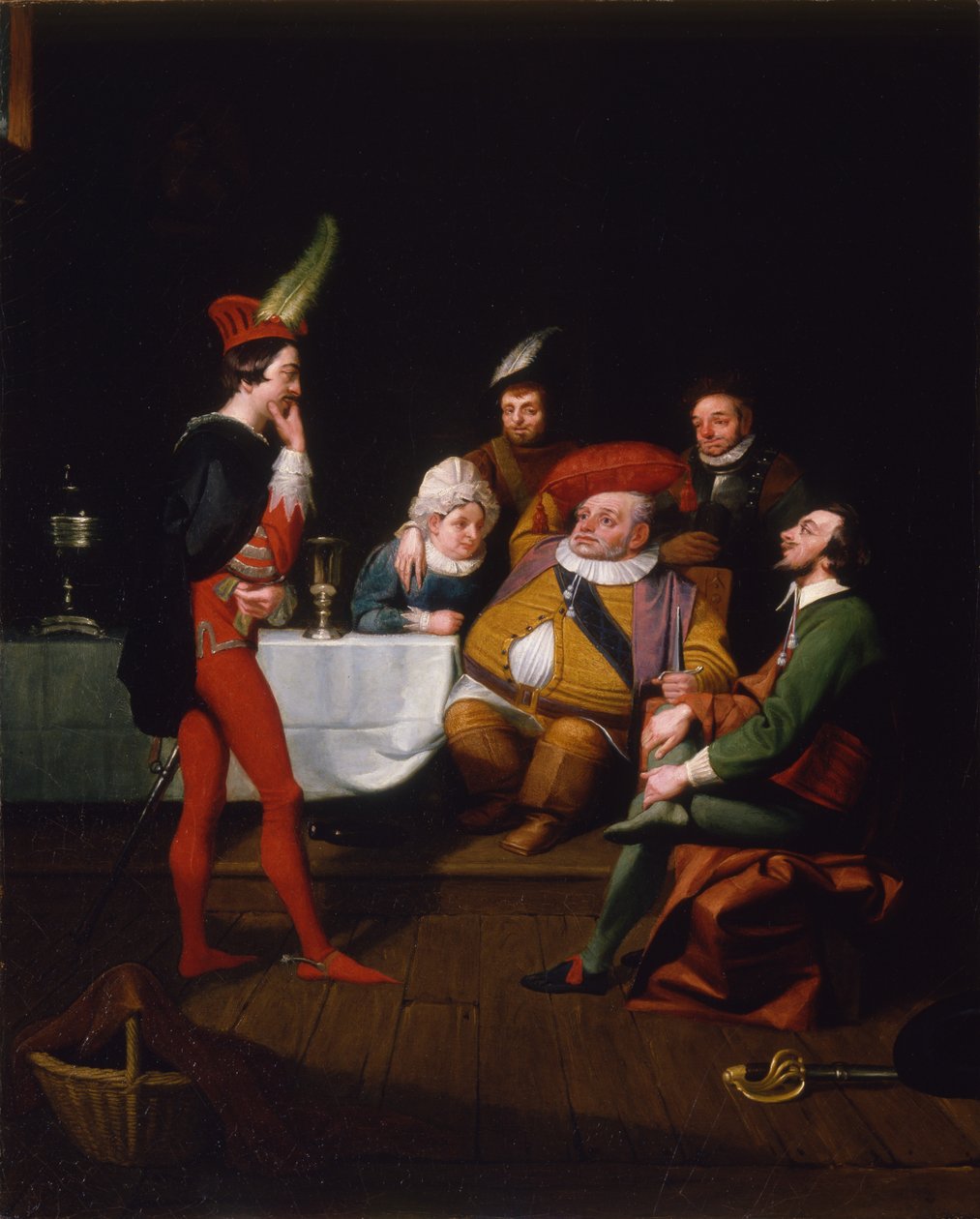 Falstaff enacting Henry IV, c.1834 af George Whiting Flagg