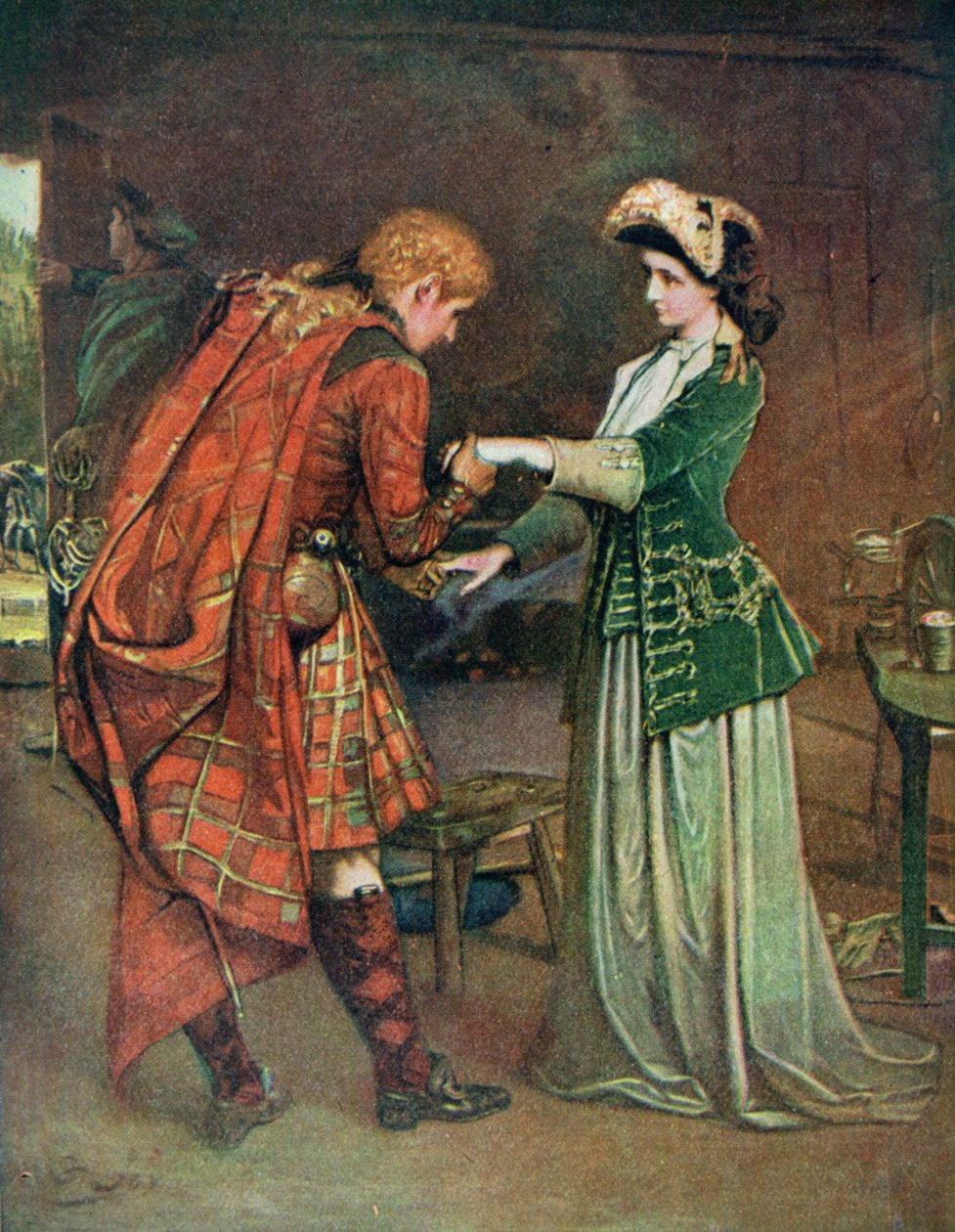 Prins Charlies (1720-88) afsked med Flora Macdonald (1722-90) illustration fra 
