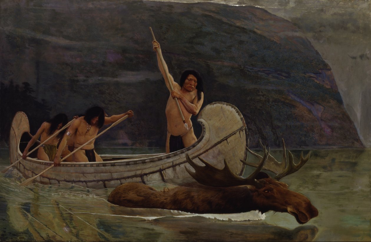 The Moose Chase, 1888. af George de Forest Brush