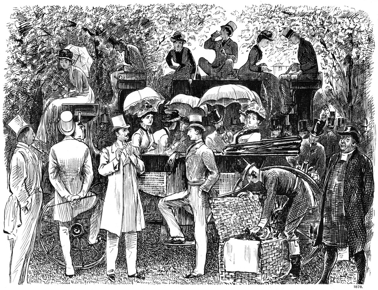 En reminiscens af Lords Cricket Ground Eton vs Harrow, 1878 1891 af George du Maurier