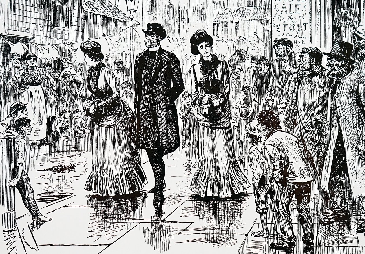 En inspektion af de lavere ordrer. Af George du Maurier (1834-1896), en fransk-britisk tegneserieskaber og forfatter af George du Maurier