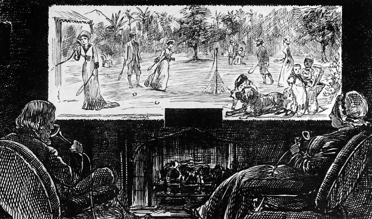 George du Maurier skildrer sin vision om anvendelsen af Edisons telefonoskop af George du Maurier