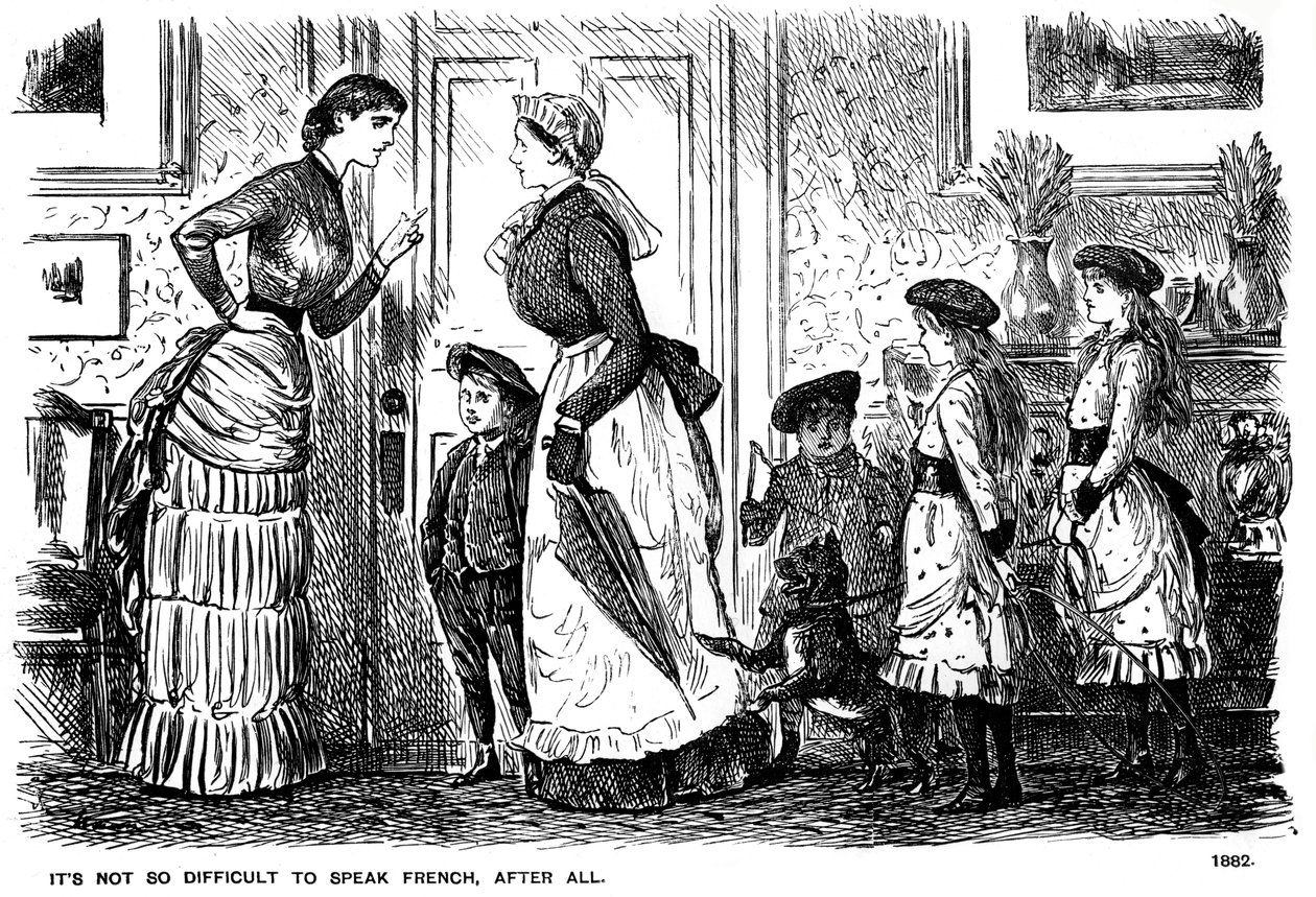Det er ikke så svært at tale fransk, trods alt, 1882 1891. af George du Maurier