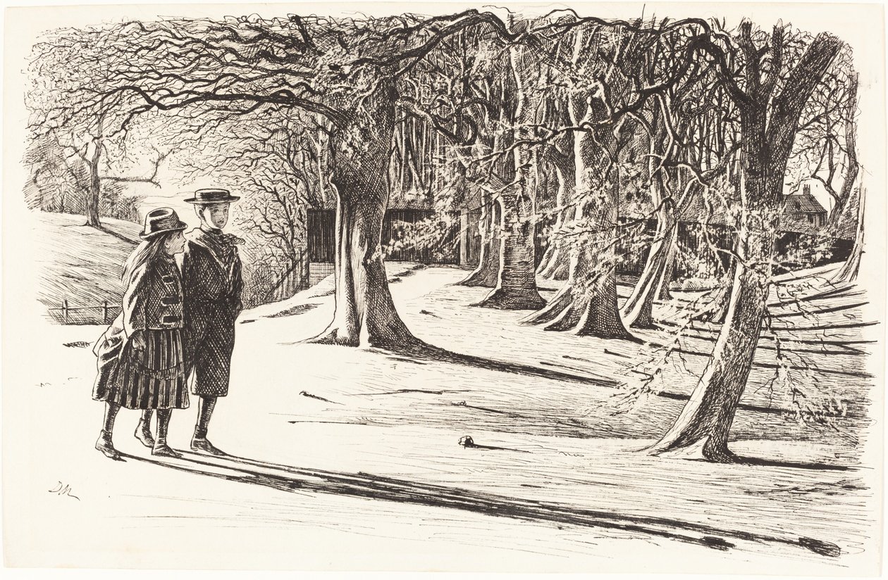 To børn i sneen af George du Maurier