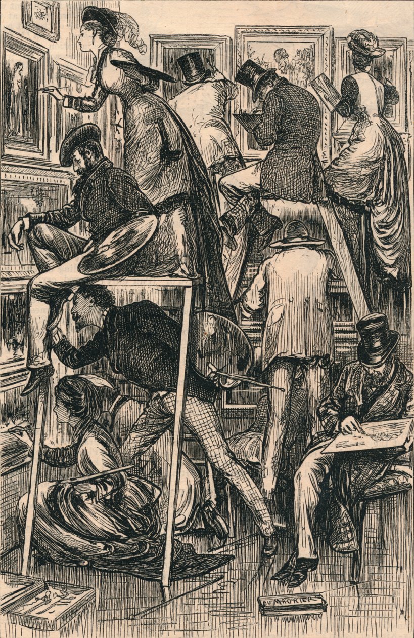 Fernishing Day på Royal Academy, 1877 af George du Maurier