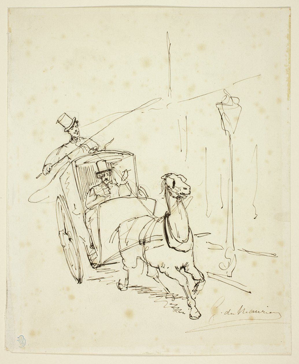 Whistler i en Hansom Cab af George du Maurier