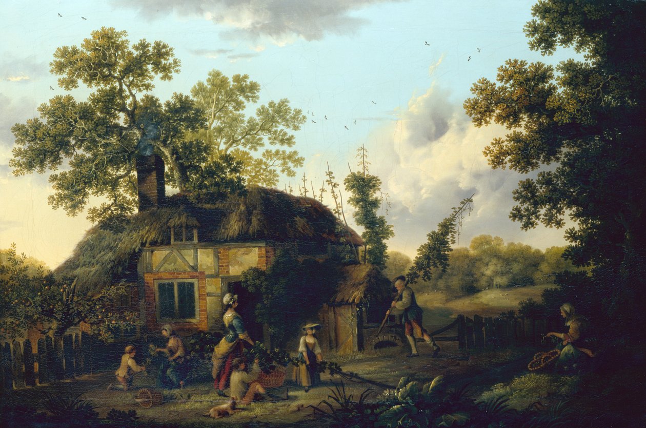 The Hop Pickers (olie på lærred) af George of Chichester Smith