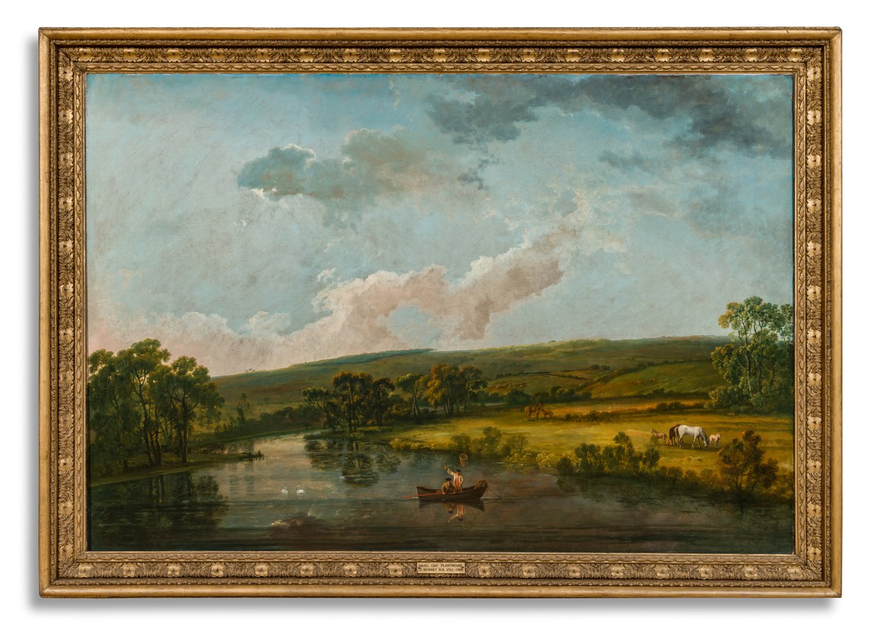 Hazel Gap, Near Welbeck (olie på lærred) af George the Elder Barret