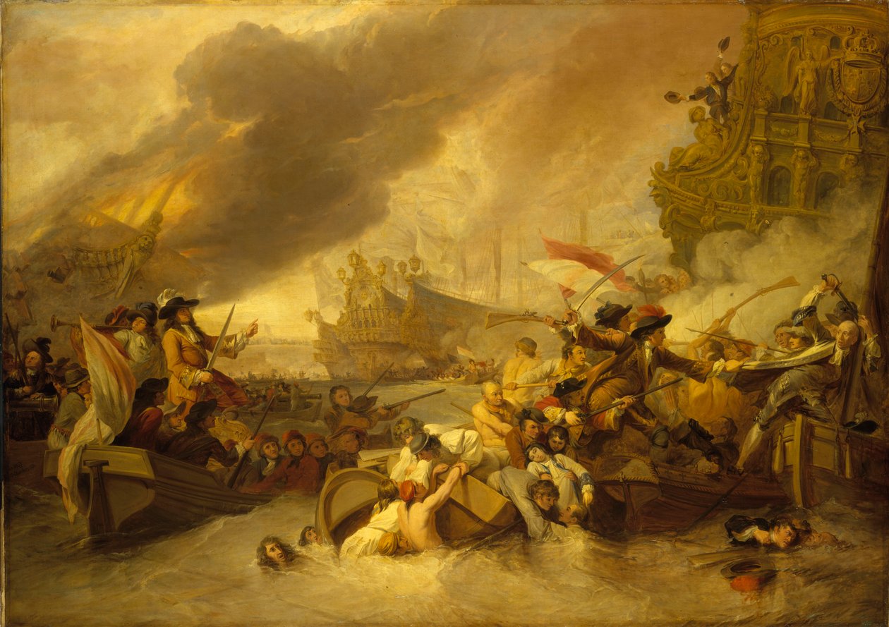 Slaget ved La Hogue, 23. maj 1692 af George the Elder Chambers