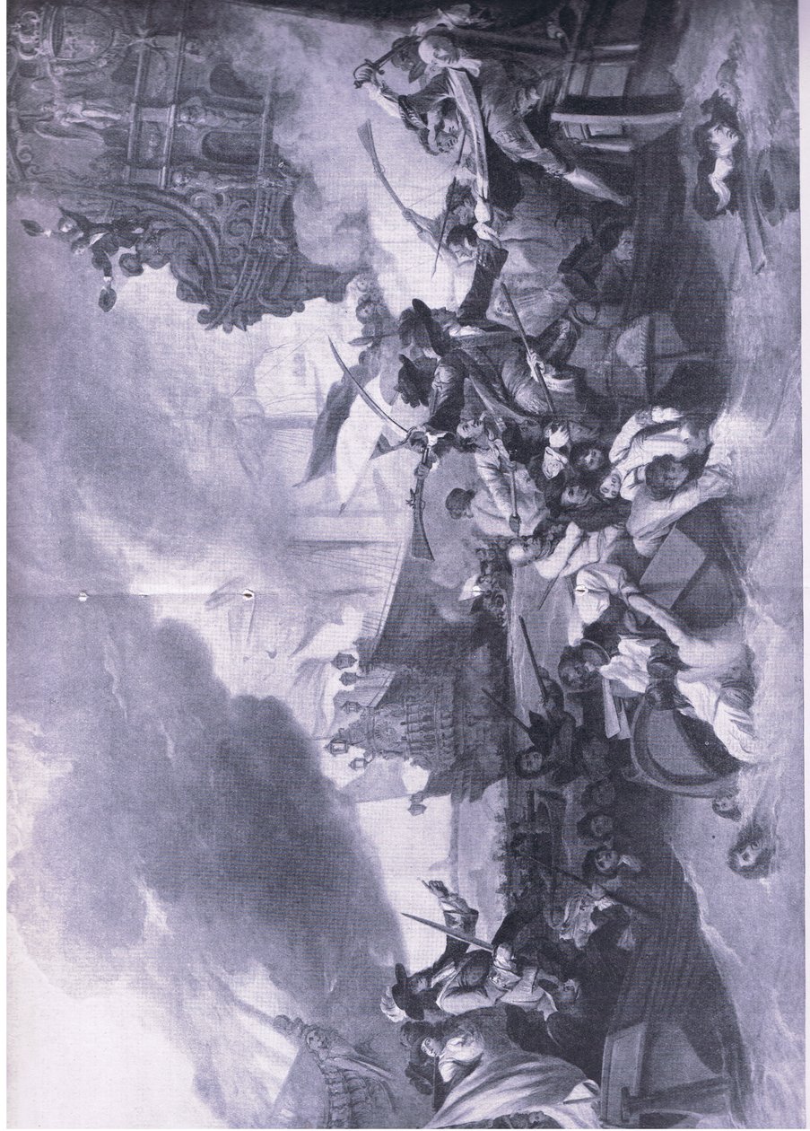 Slaget ved La Hogue, 23.-24. maj 1692: Ødelæggelse af den franske flåde, illustration fra britiske slag på land og hav, 1915 af George the Elder Chambers