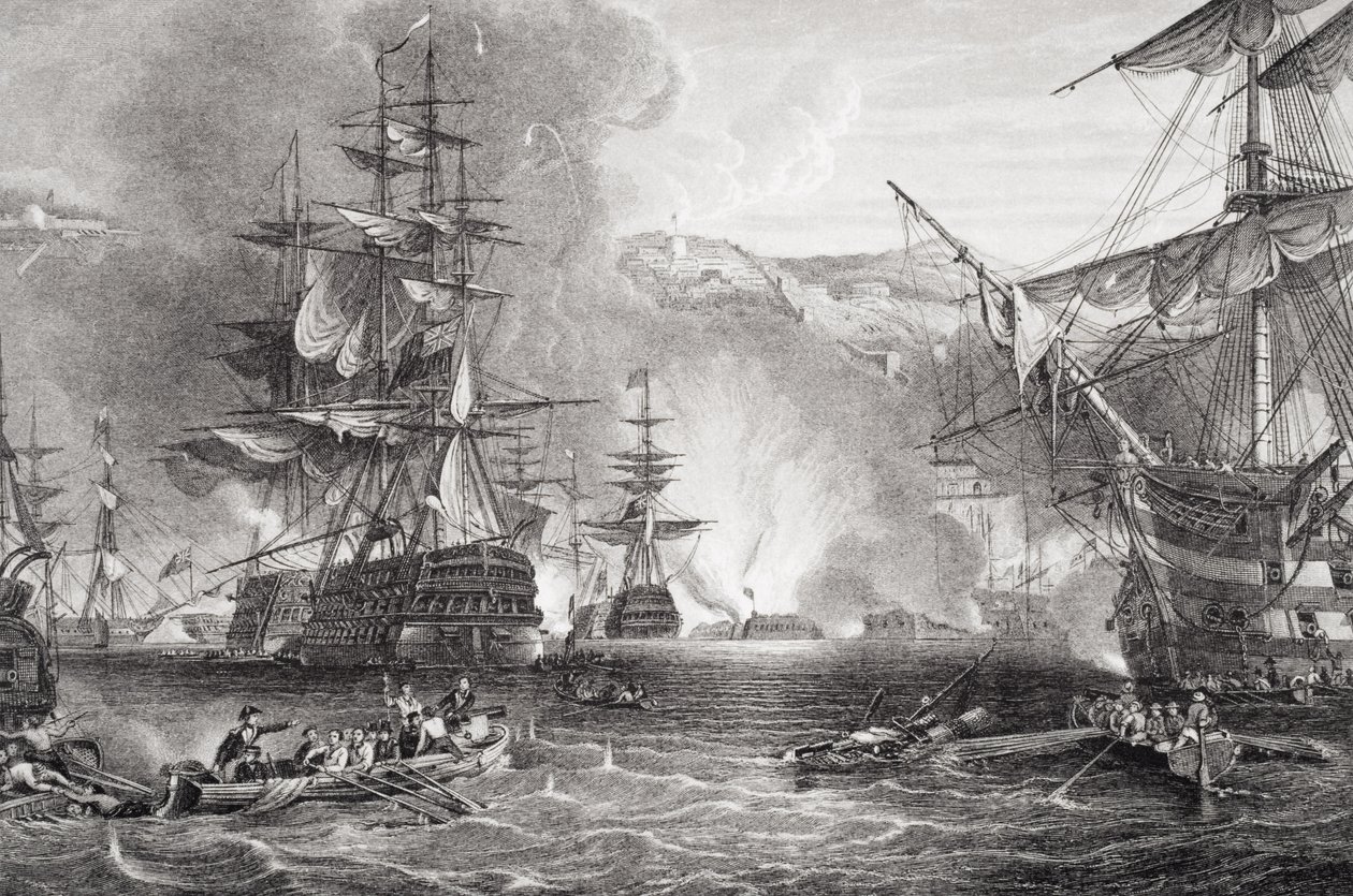 The Bombardment of Algier, 27. august 1816, fra `Illustrationer af engelsk og skotsk historie