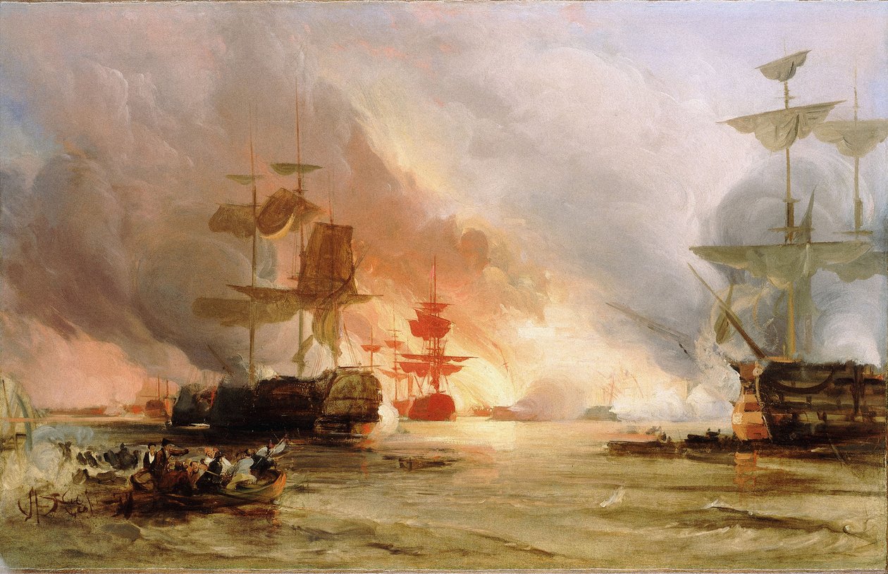 Bombardementet af Algier, 27. august 1816, ca. 1836 (oliemaleri) af George the Elder Chambers