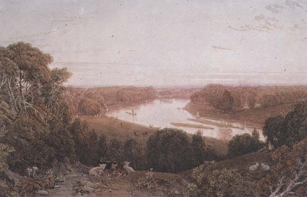 Udsigt fra Richmond Hill, Surrey af George the Younger Barret
