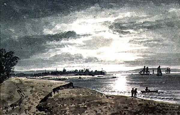 Udsigt over floden Adur med New Shoreham i afstanden af George the Younger Barret