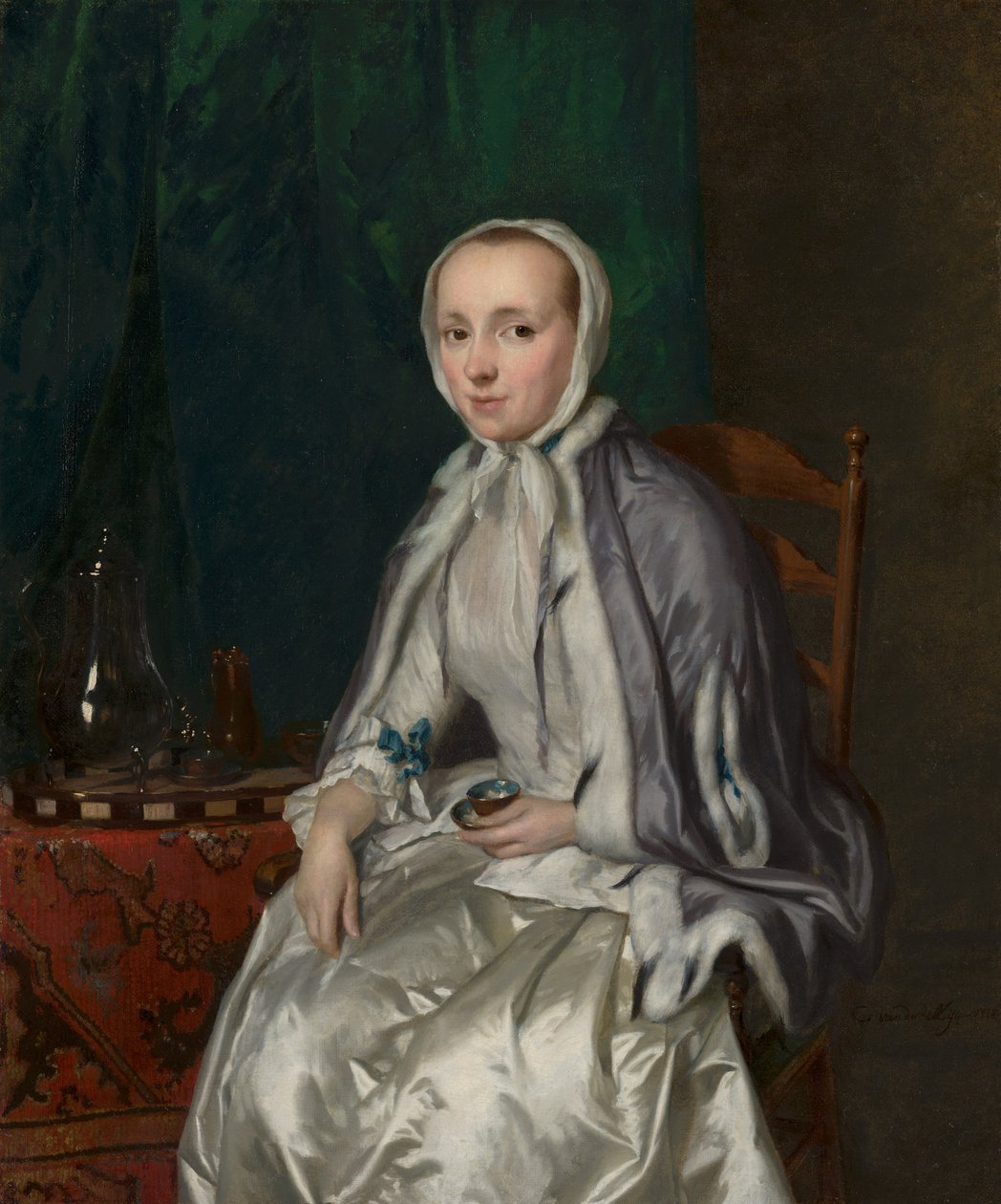 Portræt af Elisabeth Troost, c.1758 af George van der Mijn