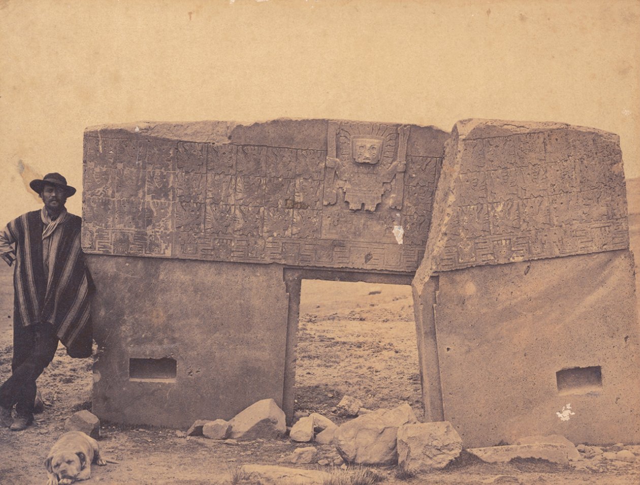 Alphons Stübel ved Solens portal, Tiahuanaco af Georges B. Von Grumbkow