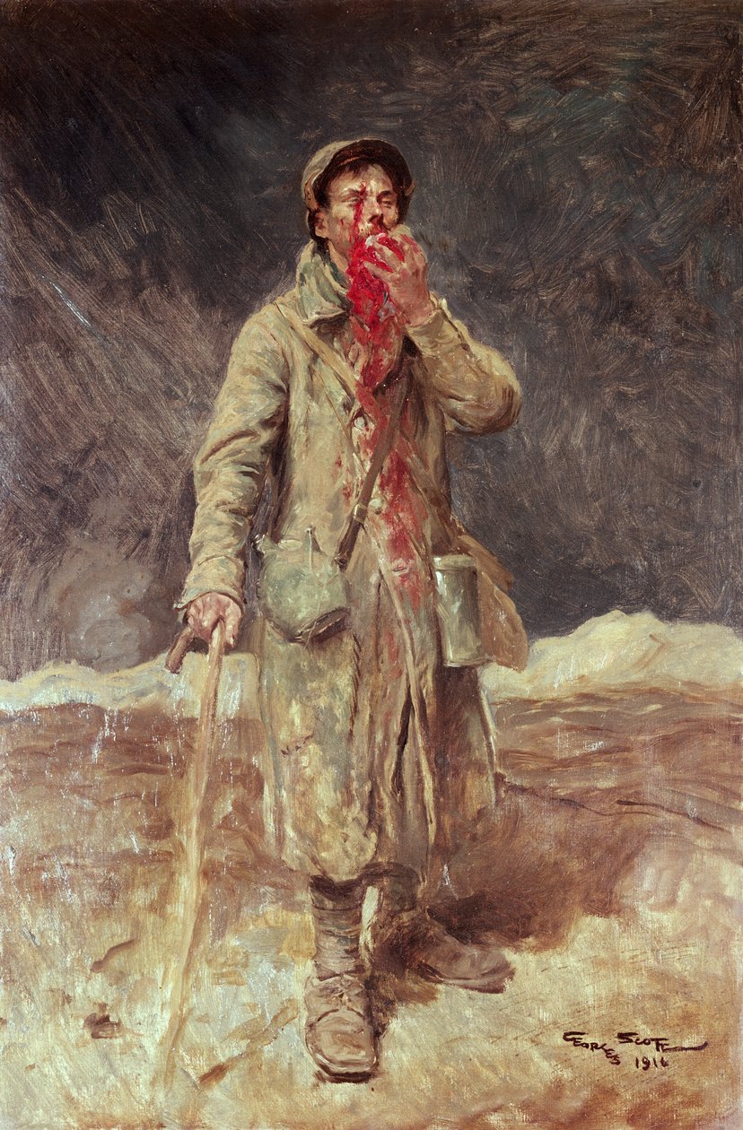 En såret soldat, 1916 af Georges Bertin Scott