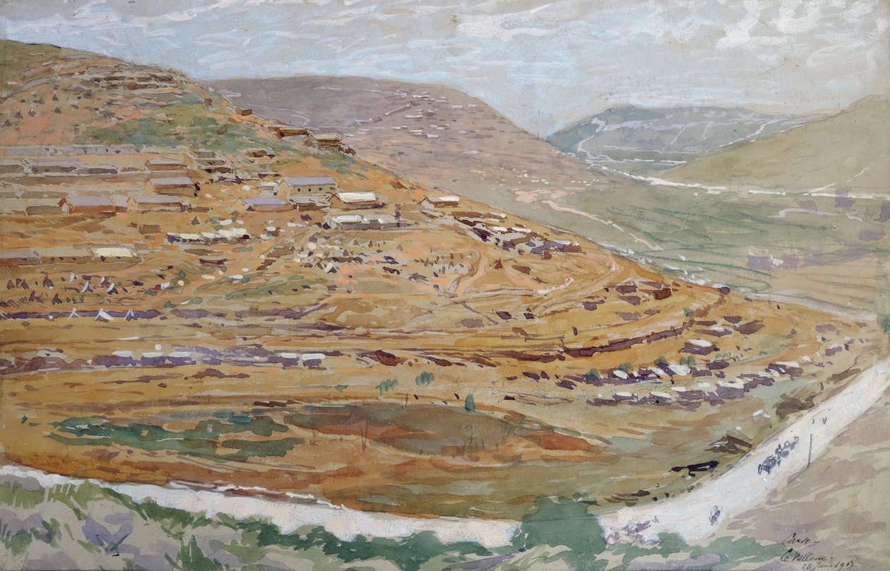 Lejr af allierede soldater i Karst-dalen, Slovenien, 16. juni 1917 af Georges Bertin Scott