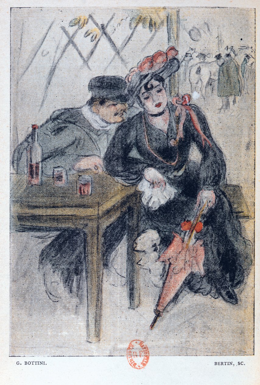En prostitueret og hendes klient, illustration fra 